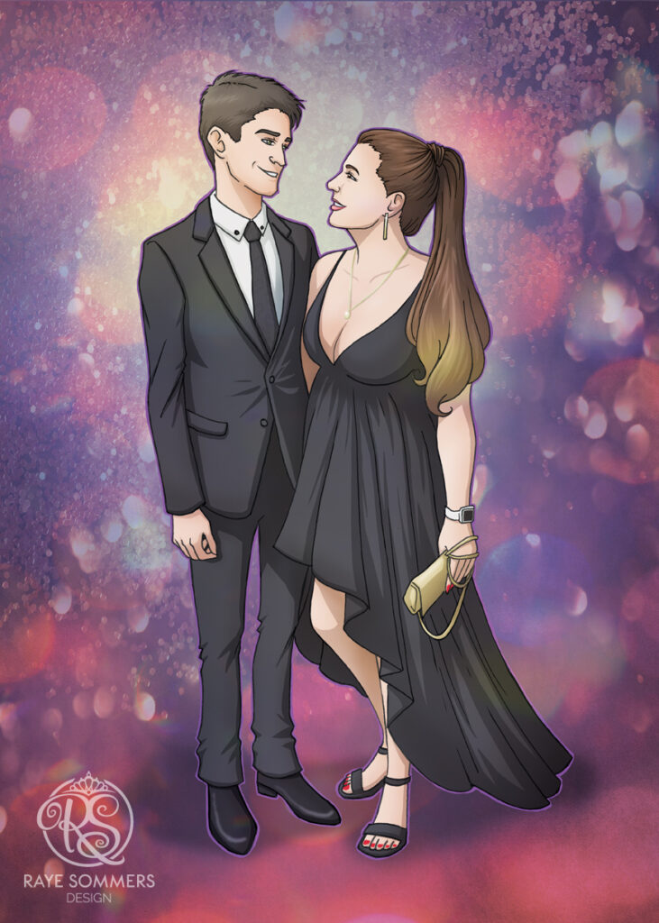 A portrait commission of a young couple