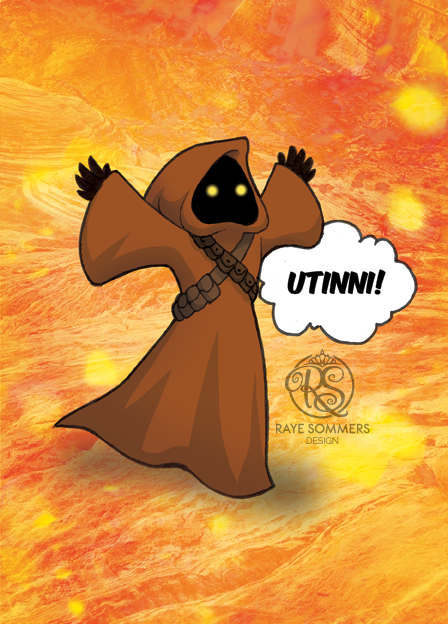 A cute illustration of a Jawa from Star Wars