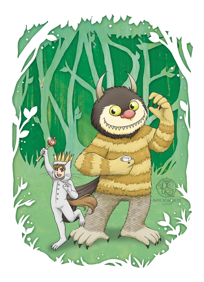 Illustration commission based on the book Where the Wild Things Are but with personalised touches