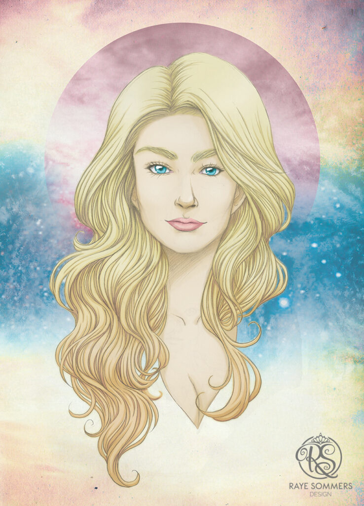 Illustration of a blonde haired woman